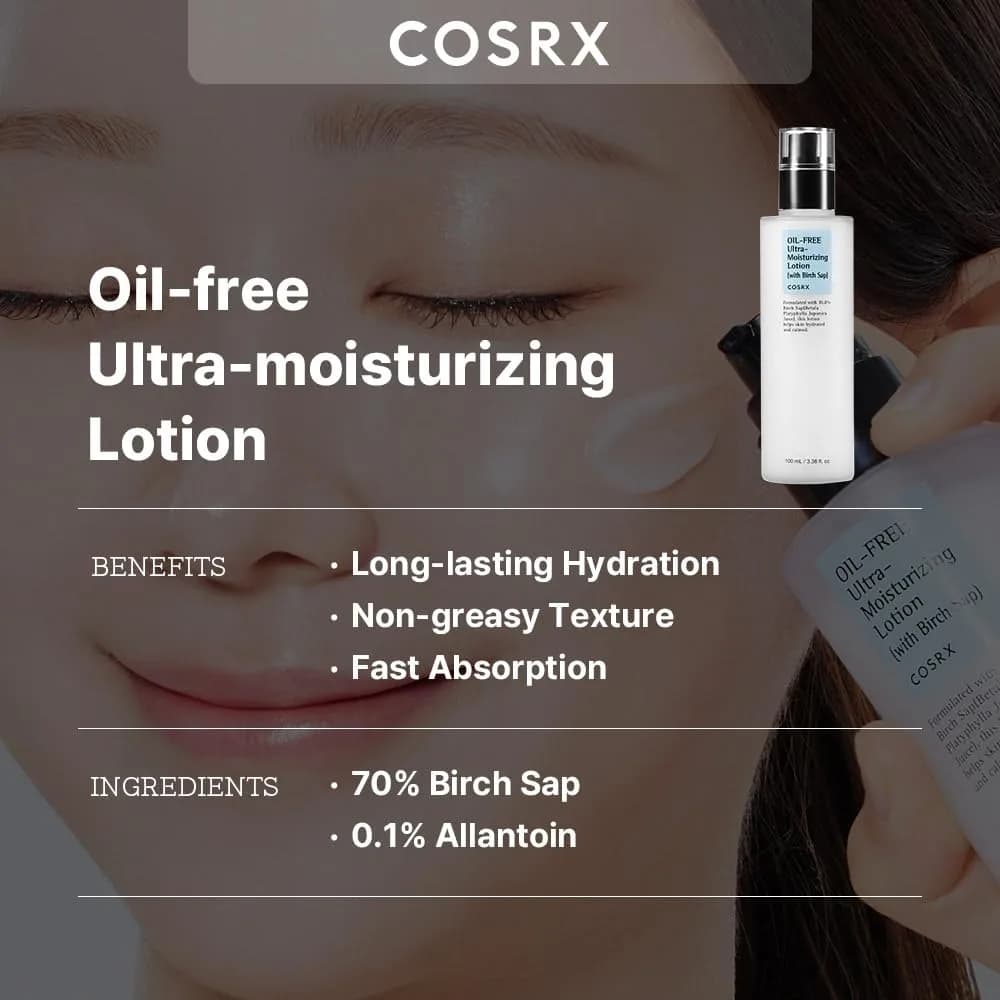 لوسیون مرطوب کننده و آبرسان فاقد چربی کوزارکس Cosrx | حجم 100 میل — تصویر ۷