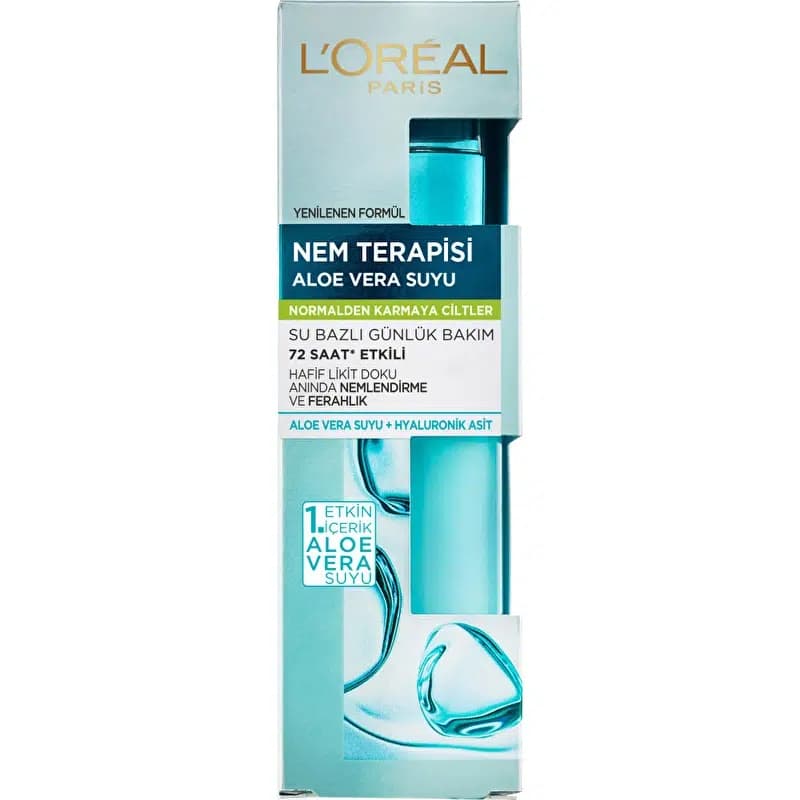 سرم آبرسان لورآل L’Oréal حاوی عصاره آلوئه ورا مناسب پوست های نرمال تا مختلط | حجم 70 میل