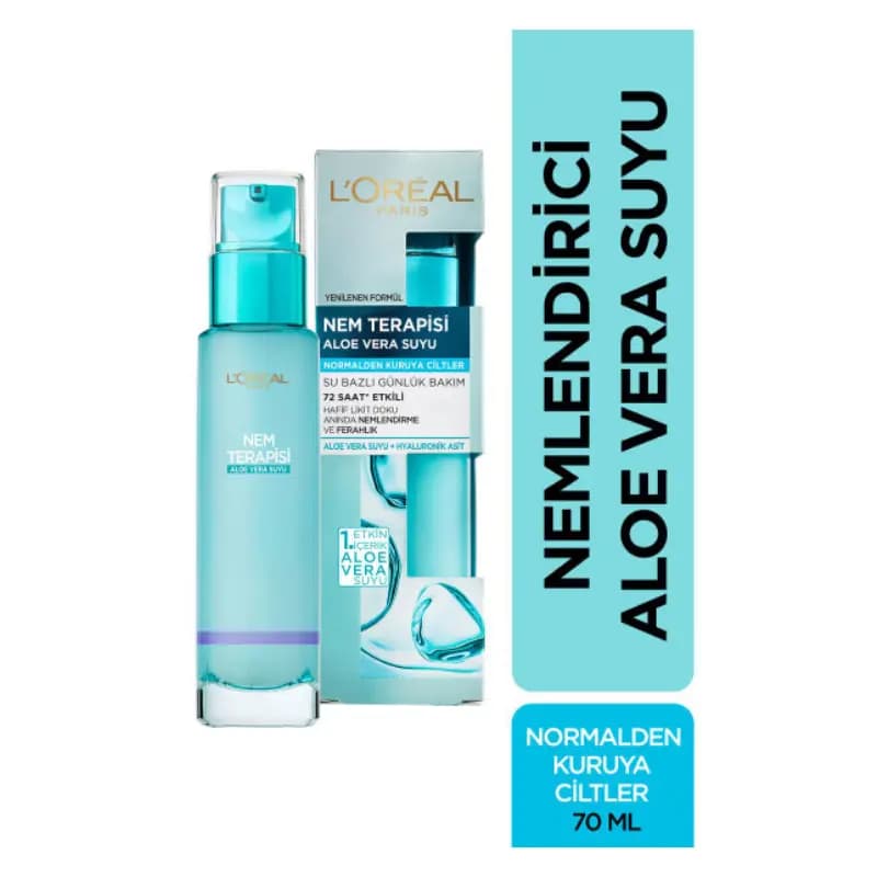 سرم آبرسان لورآل L’Oréal حاوی عصاره آلوئه ورا مناسب پوست های نرمال تا خشک | حجم 70 میل — تصویر ۲