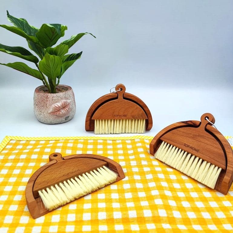 برس و خاک انداز چوبی دسته دار تاپ هوم