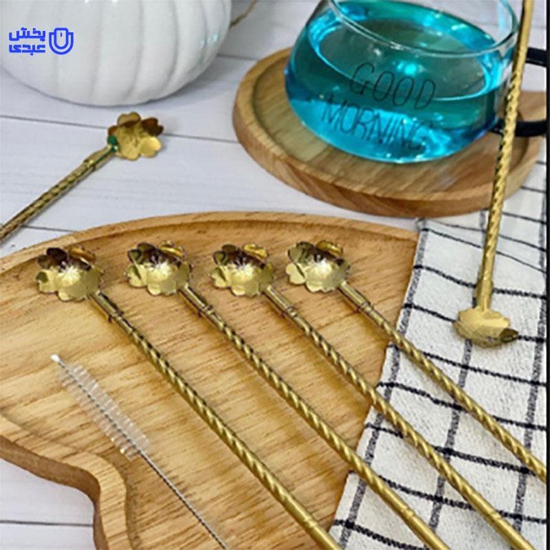 قاشق نی دار مارپیچ طلایی — تصویر ۸