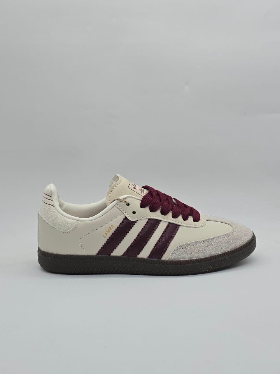 سامبا کرمی زرشکی Creamy crimson samba shoes
