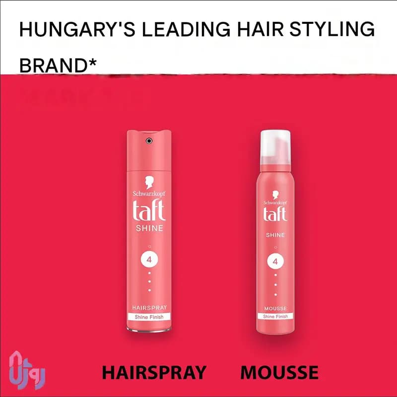 اسپری حالت‌دهنده مو شوارتسکف تافت Schwarzkopf Taft مدل موس مو حجم‌دهنده و حالت دهنده شاین Shine قدرت نگهدارندگی 4 حجم 200 میلی‌لیتر — تصویر ۷