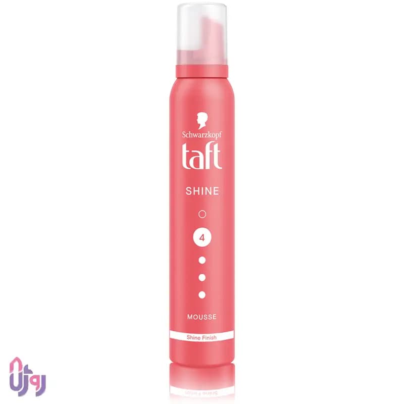 اسپری حالت‌دهنده مو شوارتسکف تافت Schwarzkopf Taft مدل موس مو حجم‌دهنده و حالت دهنده شاین Shine قدرت نگهدارندگی 4 حجم 200 میلی‌لیتر — تصویر ۴