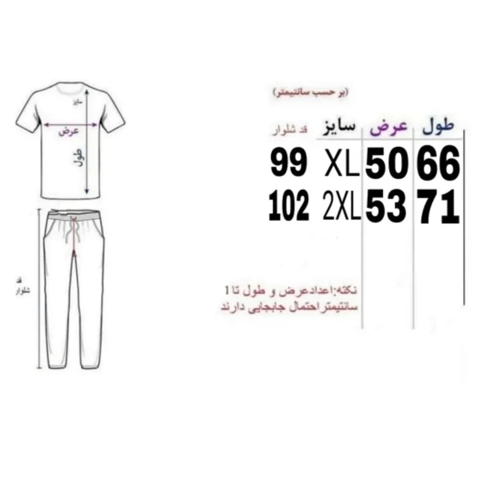 ست تیشرت و شلوار مردانه پارچه مولینه درجه یک رنگ سبز یشمی — تصویر ۲