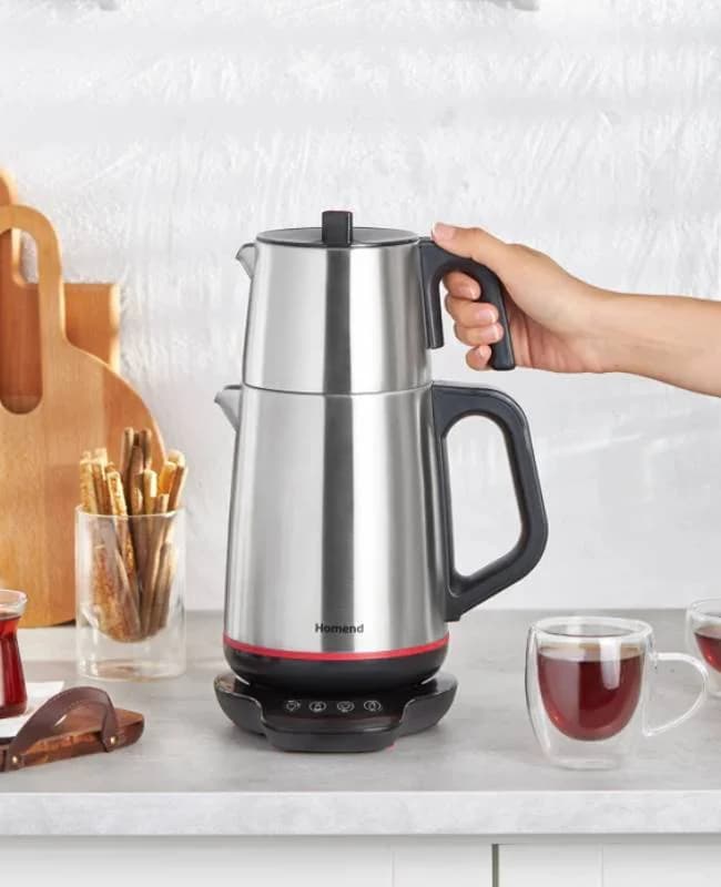 چای ساز سخنگوی رویال اینوکس مشکی هومند کد 1708H — تصویر ۲