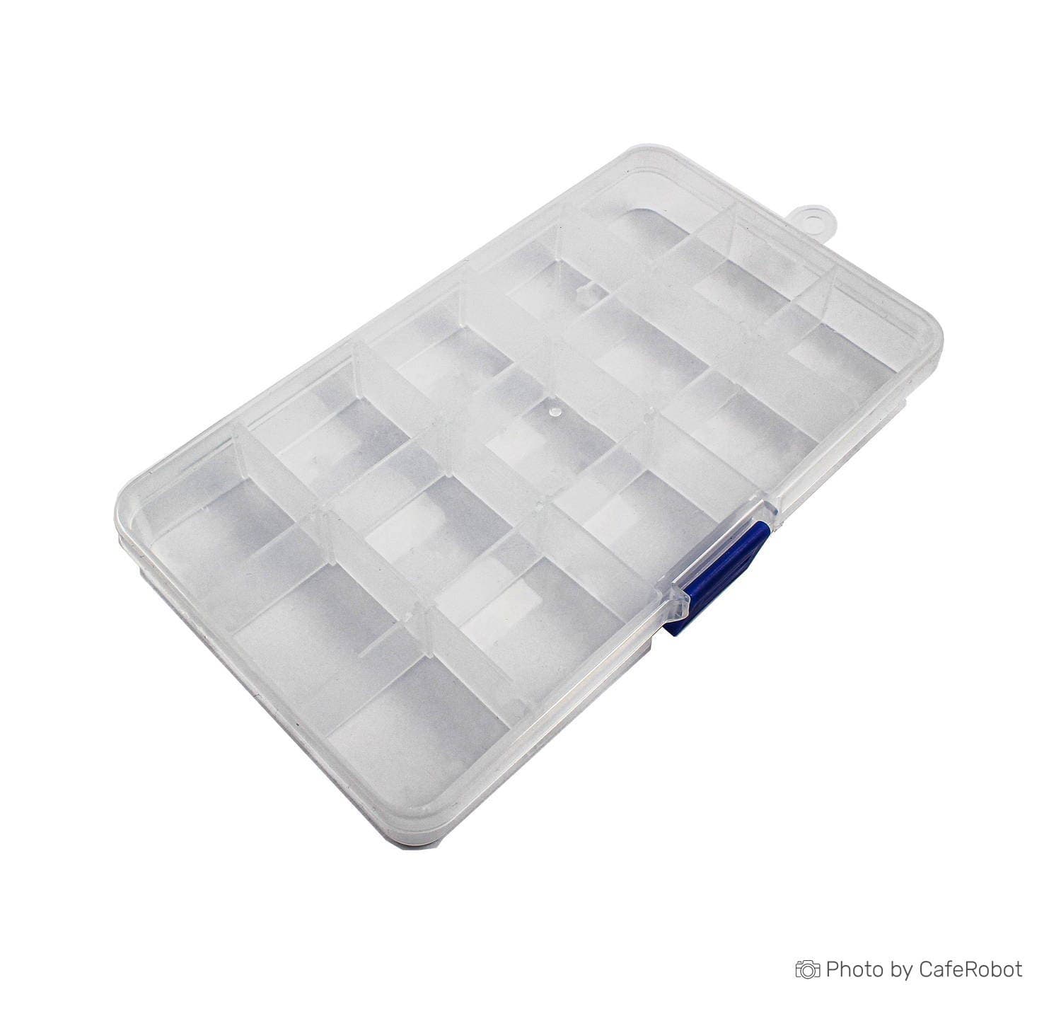 جعبه پلاستیکی 15 قسمتی برای نگه داری قطعات الکترونیکی سایز 170X95X20 mm