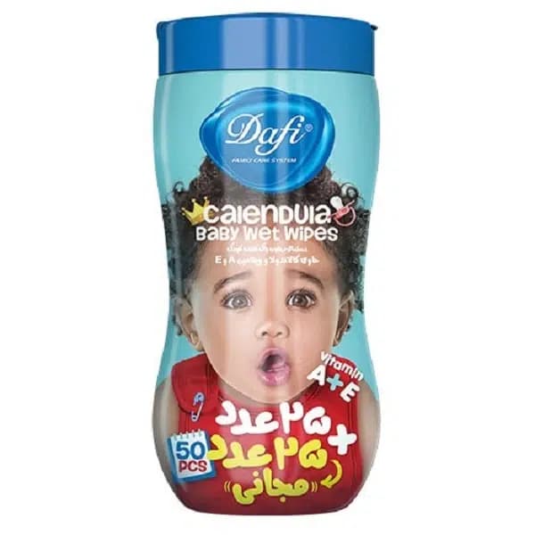 دستمال مرطوب پاک کننده کودک حاوی کالاندولا ۵۰ عددی برند دافی — تصویر ۲