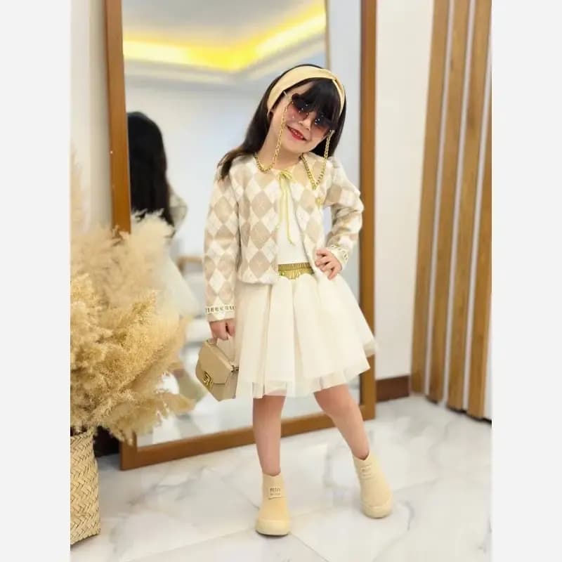 ست سه تیکه کت و تاپ و دامن مجلسی دخترانه مدل پرنسا — تصویر ۱۲