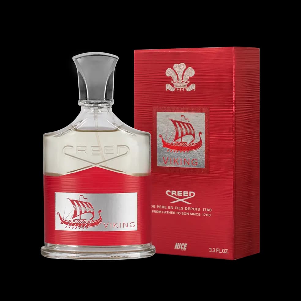 ادوپرفیوم مردانه نایس پاپت Nice مدل کرید وایکینگ-قرمز Creed Viking حجم 100 میلی لیتر طرح مارک