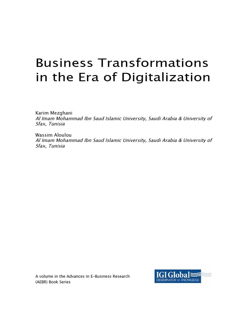 کتاب Handbook of Research on Business Transformations in the ERA (کتاب راهنمای پژوهش درباره تحولات کسب‌وکار در عصر …) نسخه انگلیسی PDF | کریم مزغانی و وسیم علولو