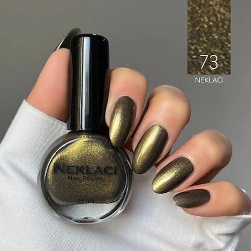 لاک نکلاسی (NEKLACI) شماره 73 – رنگ سبز ارتشی متالیک
