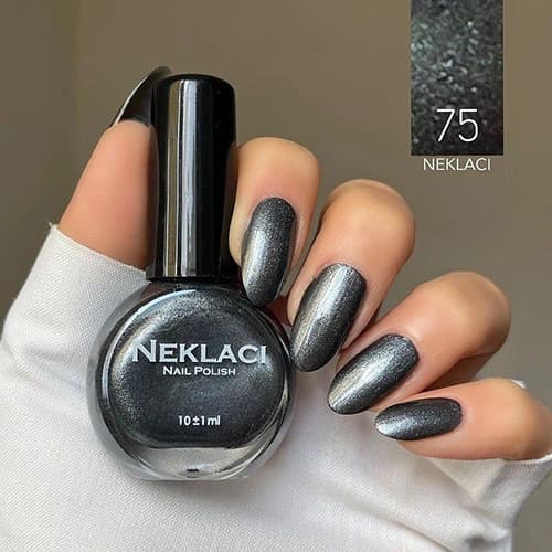 لاک نکلاسی (NEKLACI) شماره 75 – رنگ خاکستری متالیک