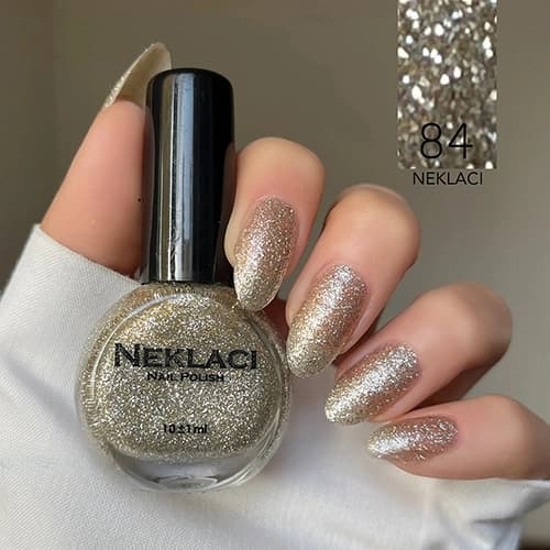 لاک نکلاسی (NEKLACI) شماره 84 – رنگ نقره‌ای طلایی شنی