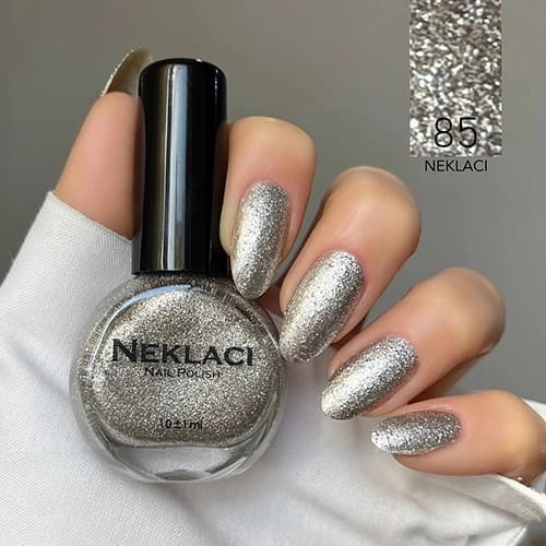 لاک نکلاسی (NEKLACI) شماره 85 – رنگ نقره‌ای بژ شنی