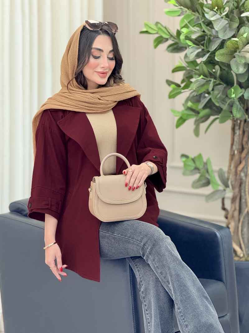 مانتو پشت دو پاگن پیله دار کد 6780 — تصویر ۳