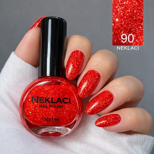 لاک نکلاسی (NEKLACI) شماره 90 – رنگ قرمز شنی اکلیلی