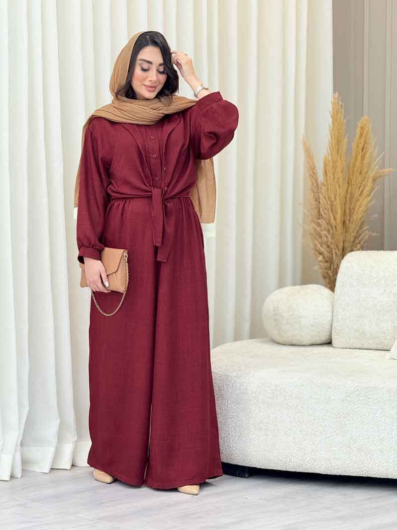 ست شومیز گره ای و اورال کد 6604