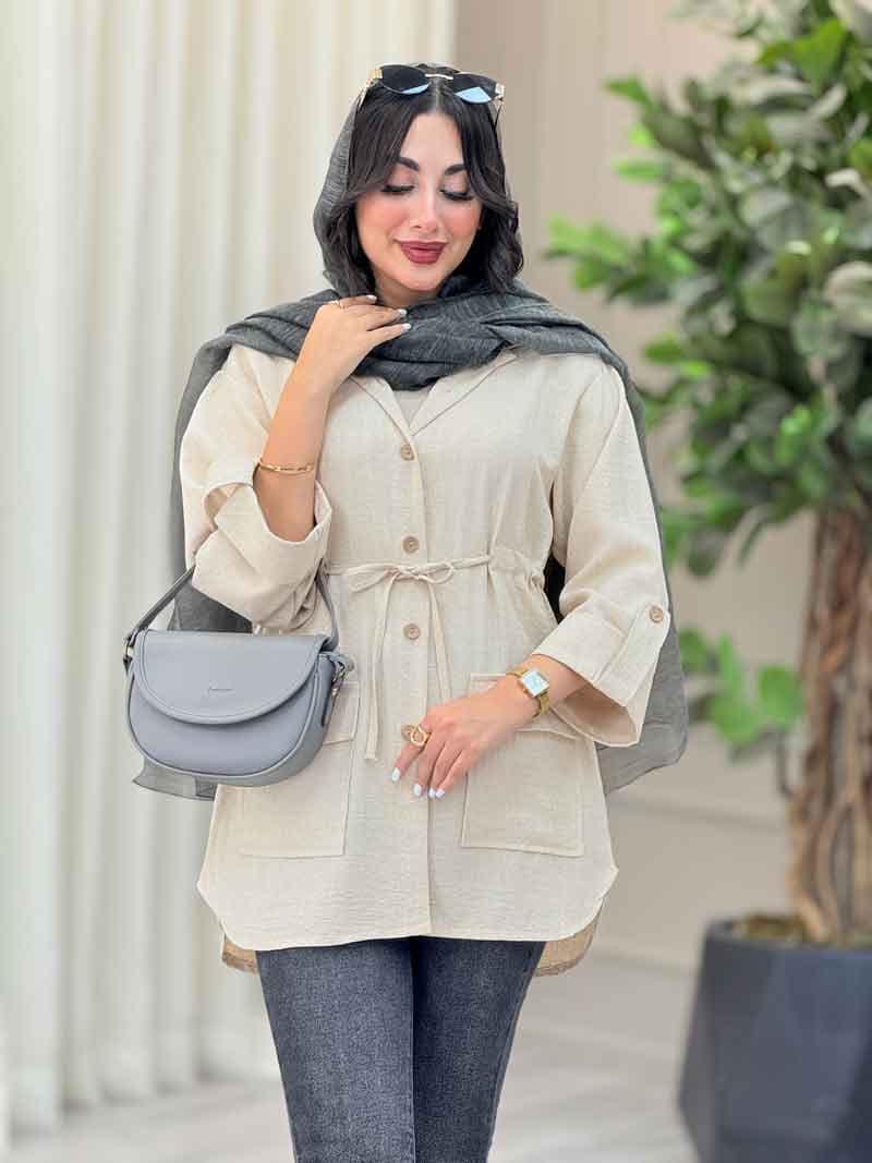 مانتو کمرگت آستین پاگن فرنوش کد 6930