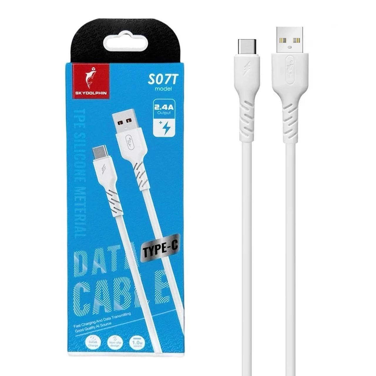 کابل شارژ فست SKY DOLPHIN Type-C مدل S07T – سفید ASP (گارانتی شش ماهه آروین)
