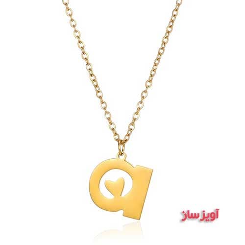 گردنبند حرف انگلیسی a با طرح قلب کد 102515
