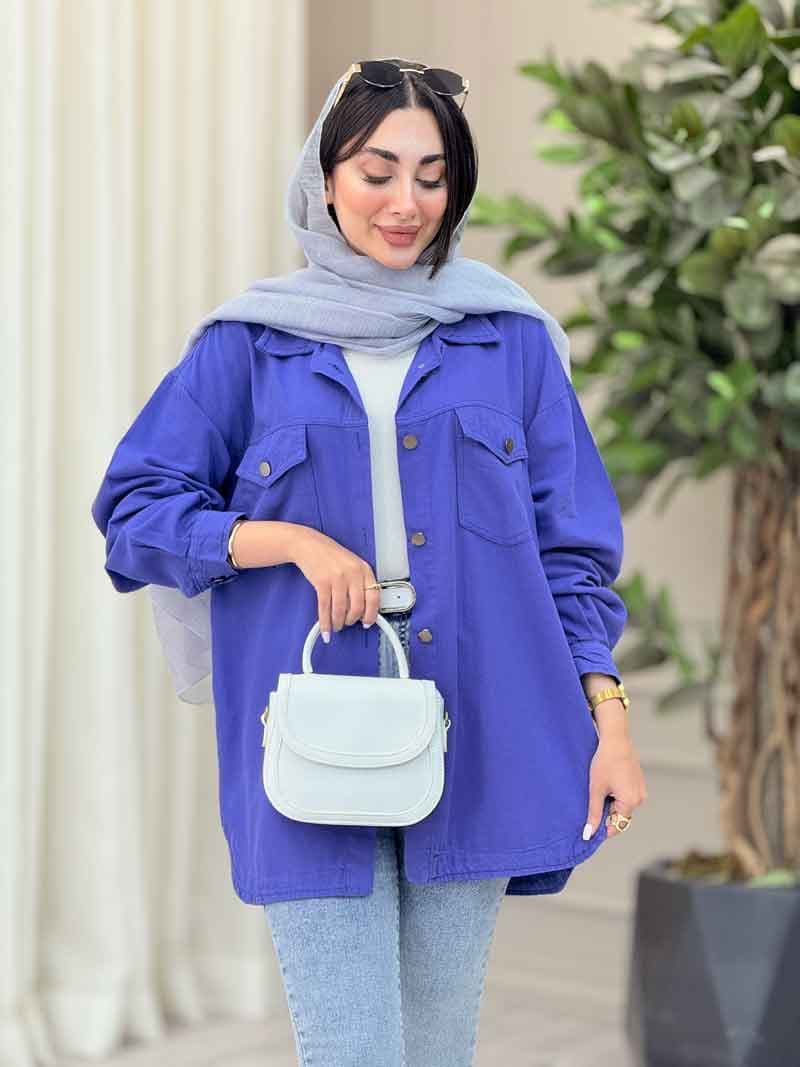 مانتو کتان دو جیب پاکتی شیلا کد 6892 — تصویر ۲
