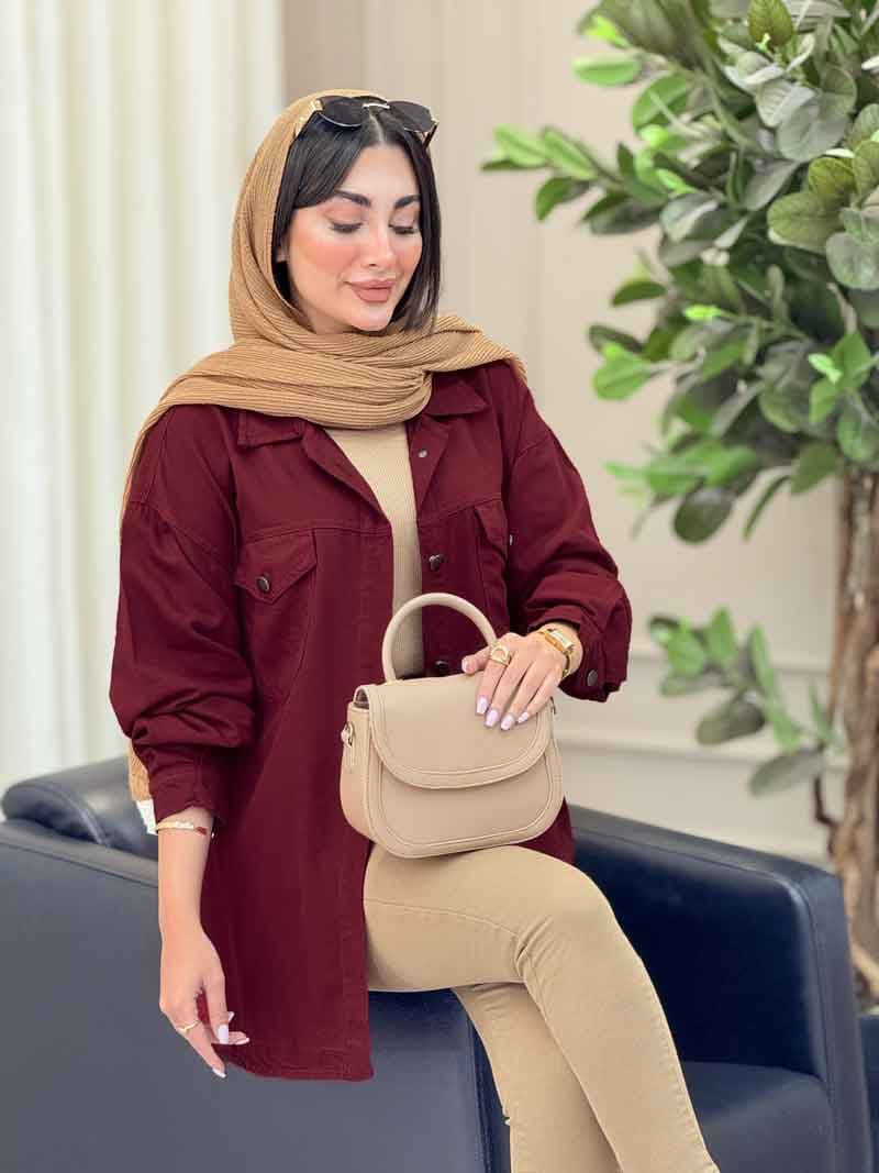 مانتو کتان دو جیب پاکتی شیلا کد 6892 — تصویر ۳