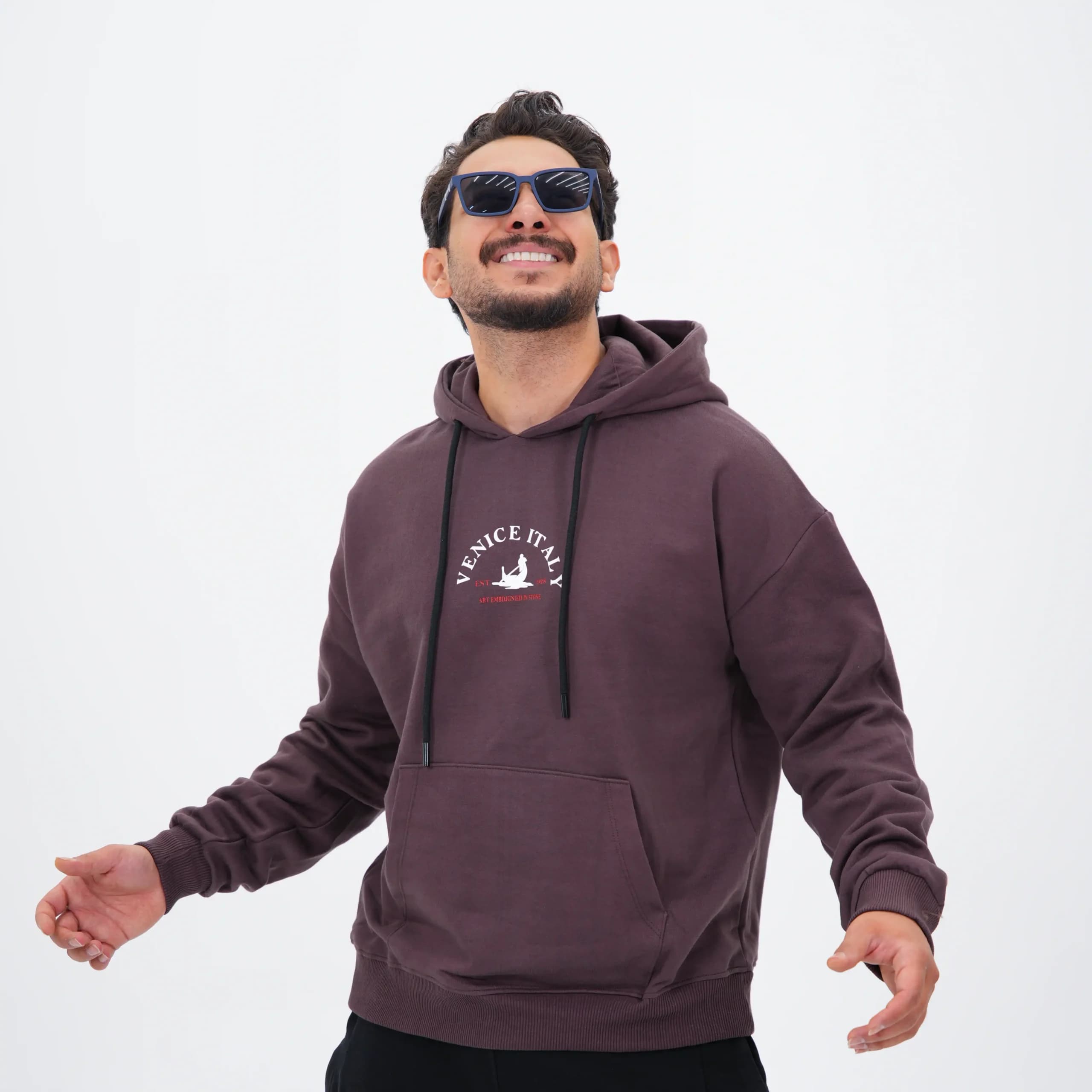 هودی مردانه پنبه سه نخ طرح VENICE ITALYکد 50235 H 102 — تصویر ۴