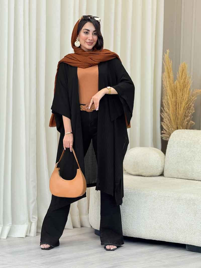 مانتو بلند بغل چاک کد 6353