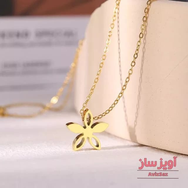 گردنبند گل پنج پر کد 102488 — تصویر ۲