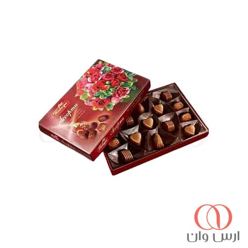شکلات کادویی پوبدا با مغز کرم فندق مدل گل رز 200 گرمی — تصویر ۵