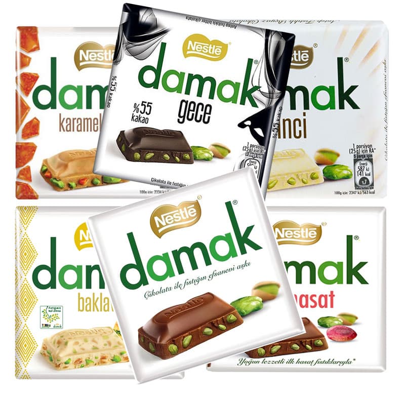 شکلات مغز پسته دار داماک DAMAK وزن 60 گرمی