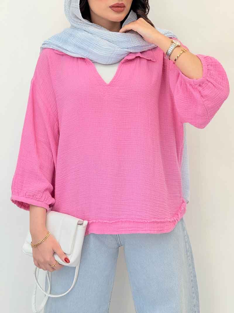 مانتو جلو بسته پایین ریش کد 6640