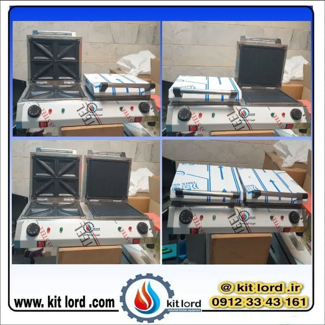 اسنک ساز مثلثی و ساندویچ میکر ساز شیاردار مرکب 2 کاره 2 درب صنعتی — تصویر ۵