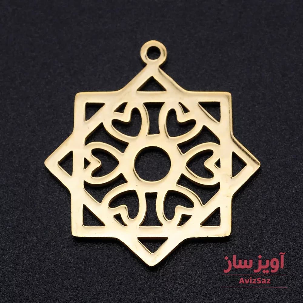 گردنبند هندسی و قلب کد 102442 — تصویر ۲