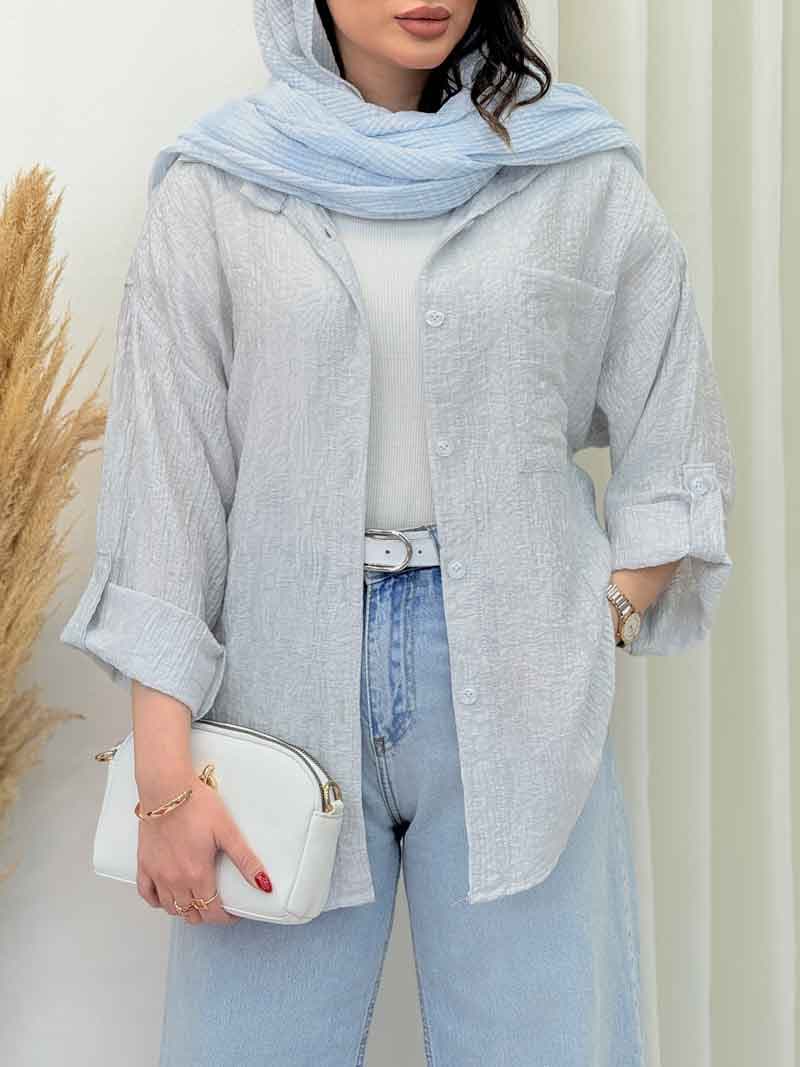 شومیز تک جیب درنا کد 6664