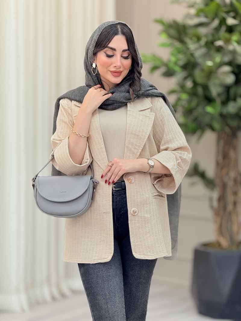 مانتو آستین پاکتی جیب نما ترگل کد 6690