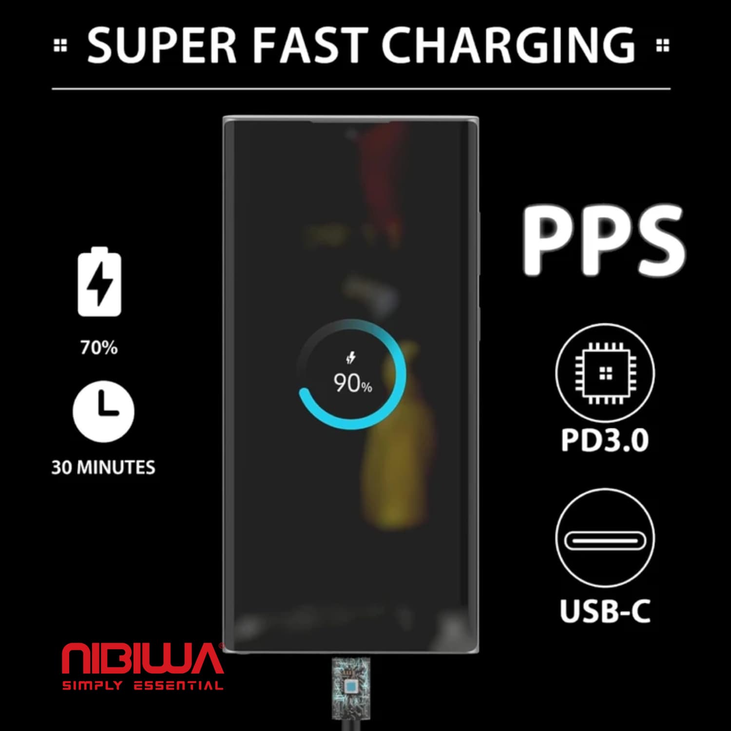 کابل USB-C نیبیوا مدل 2.0 طول 2 متر — تصویر ۲