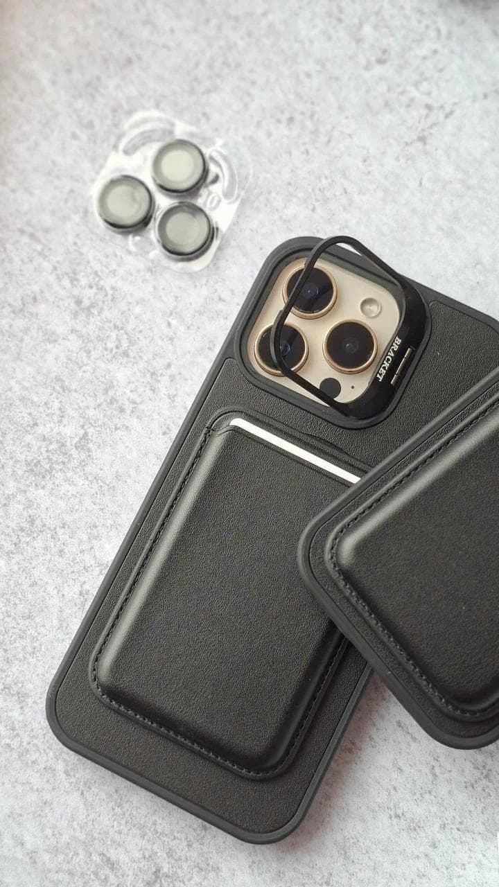 قاب چرمی MagSafe دار با کیف کارت مگنتی گوشی آیفون 14 پرومکس — تصویر ۳