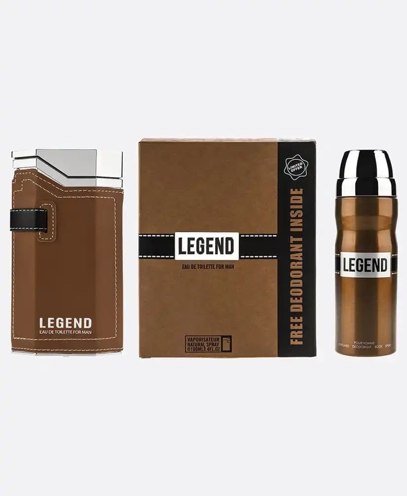 ست ادکلن لجند قهوه ای و اسپری Emper Legend EDT