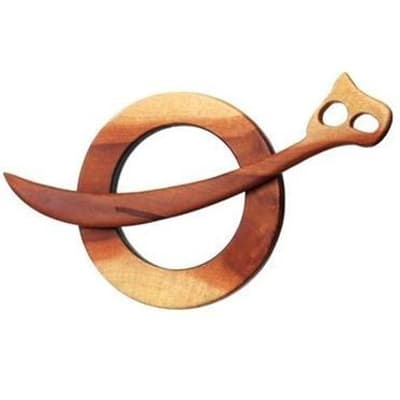 پین مو چوبی حرف ه و حلقه