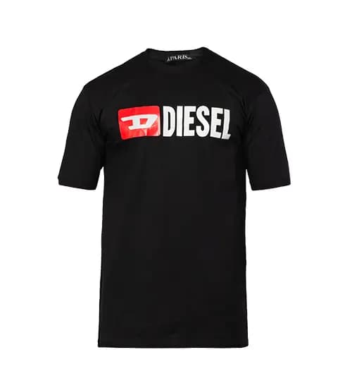 تیشرت Diesel یقه گرد مردانه مشکی طرح دار مدل 46878
