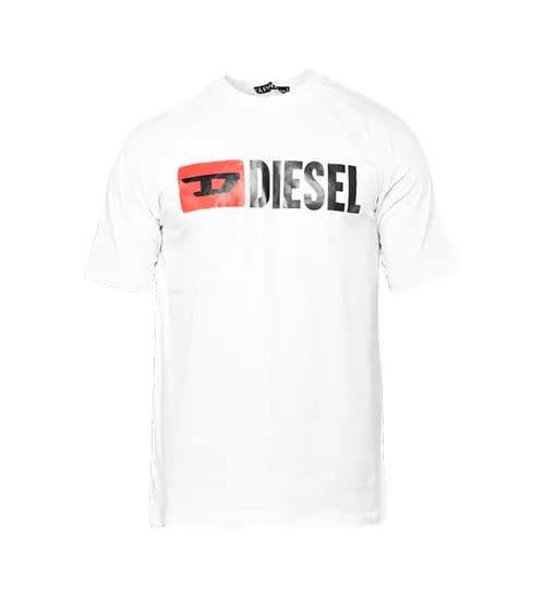 تیشرت Diesel یقه گرد مردانه سفید طرح دار مدل 46879