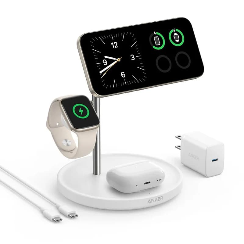 شارژر بی سیم 15 وات انکر مدل A25M3 به همراه کابل USB-C و آداپتور — تصویر ۸