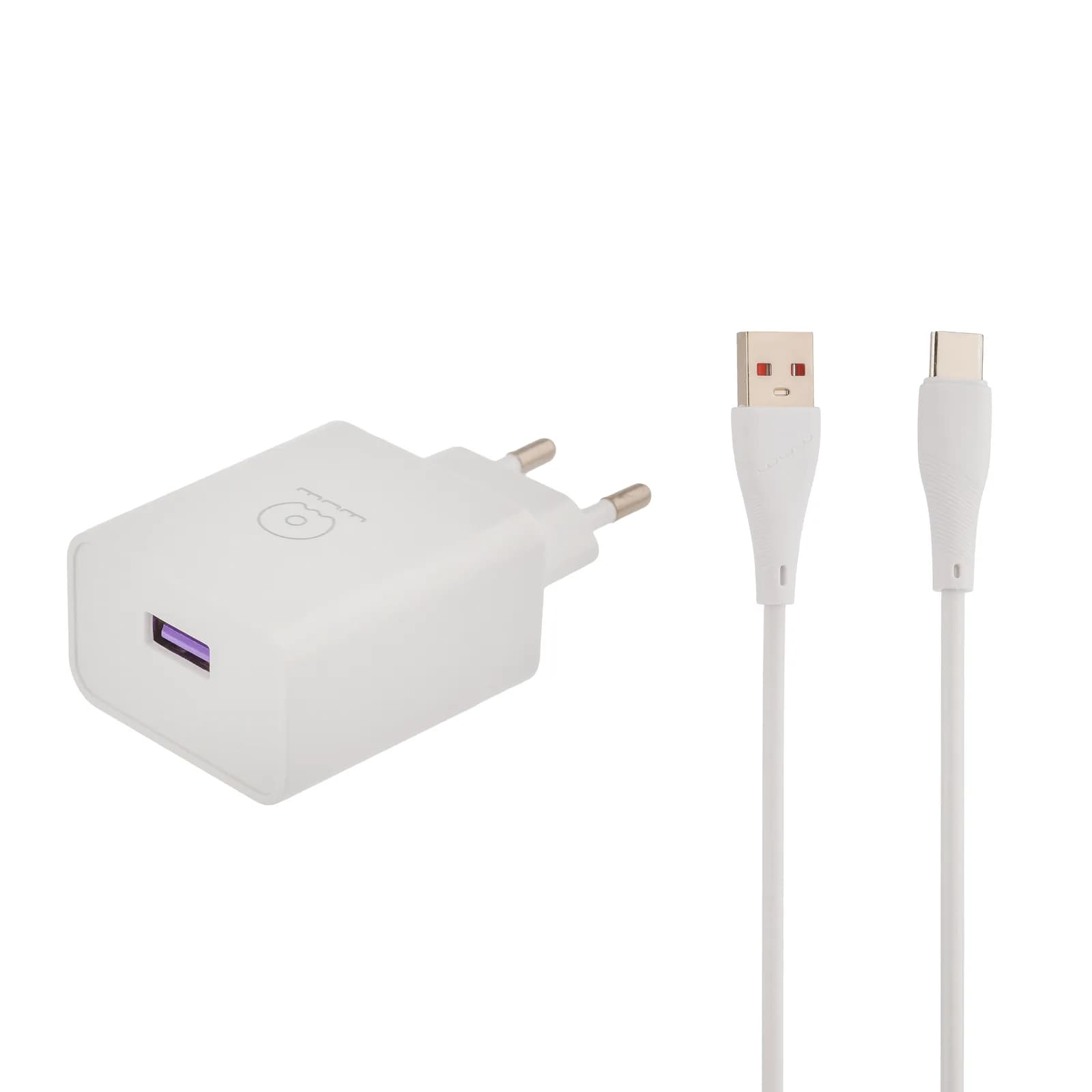شارژر دیواری 18 وات دبلیو یو دبلیو مدل T95 به همراه کابل USB به USB-C طول 1 متر