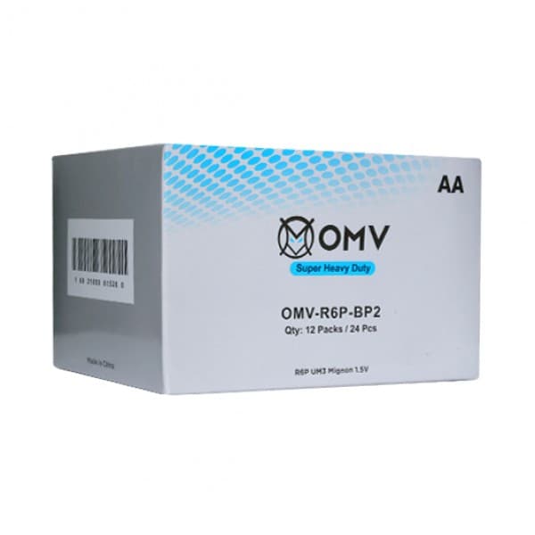 باتری قلمی 1.5 ولت Super Heavy Duty او ام وی (OMV) مدل OMV-R6P-BP2 بسته 2 عددی — تصویر ۳