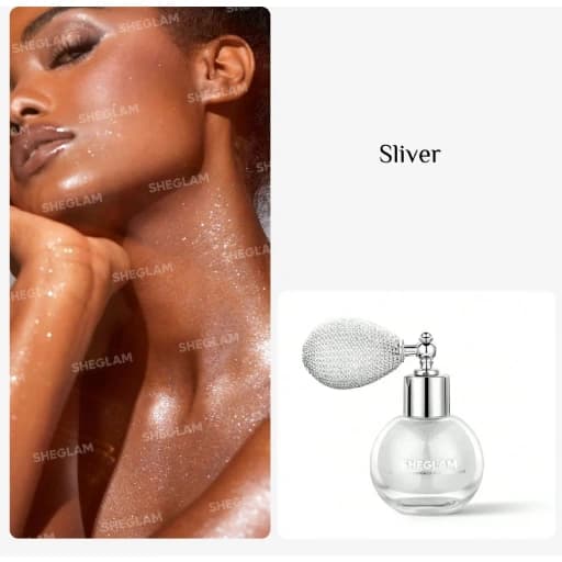 اسپری شاین و مو بدن نقره ای شیگلم | Sheglam Glow Highlighting Body Mist Frosted Opal — تصویر ۳