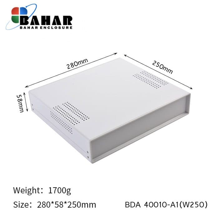 BDA 40010-A1 W250 جعبه فلزی با پانل پلاستیکی