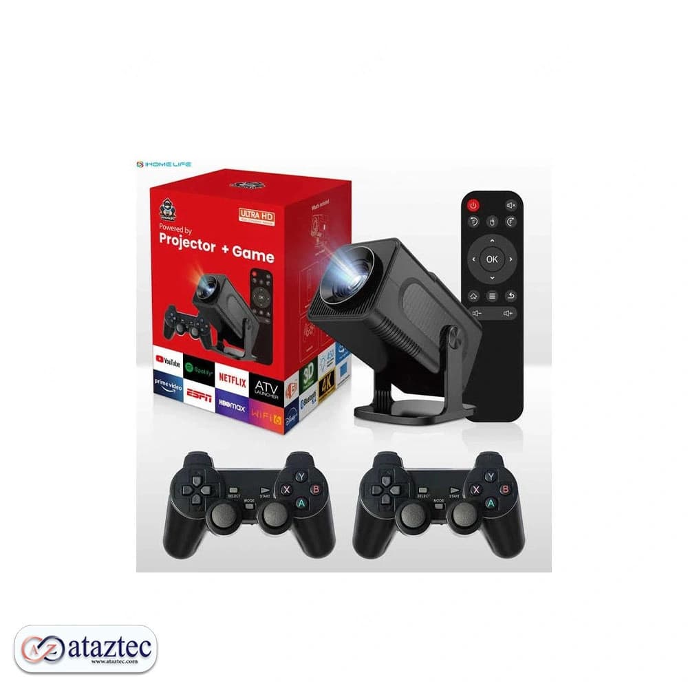 ویدئو پروژکتور گیمینگ IHOMELIFE مدل F600 | کیفیت تصویر HD به همراه دو دسته بازی