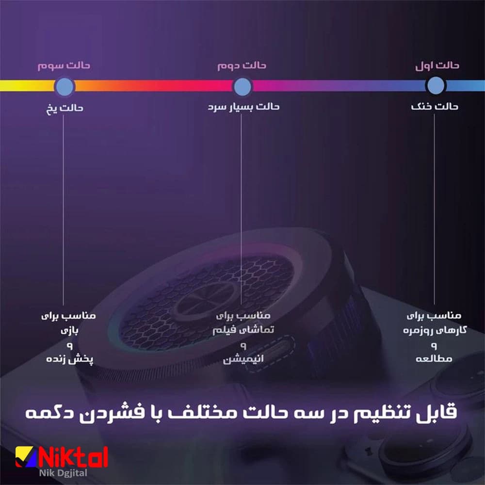 فن خنک کننده گوشی مدل رادیاتوری AL-19 | مگنتی و گیره دار — تصویر ۶